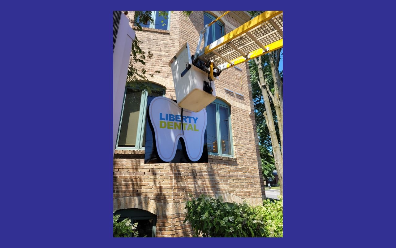 Featured image of the storefront sign created for Liberty Dental Centre by 6ix Signs Toronto.